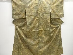 流水に草花模様小紋着物